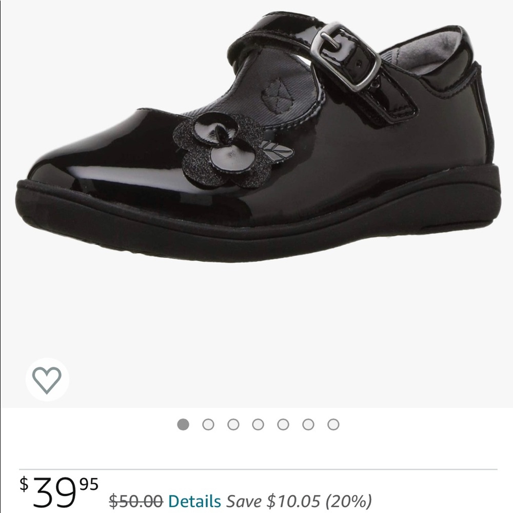 Stride Rite Black Patent Mary Jane Shoes. Size 5.5W.